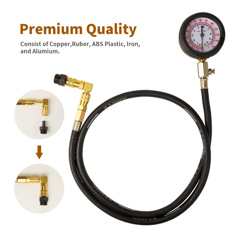ZJERYL GULL Oil Pressure Tester Tool  Oil Pressure Gauge kit  0-140 PSI PressureTestDiagnostic Tools  Engine Oil Pressure Tester Tool kit  for car Truck - Image 4